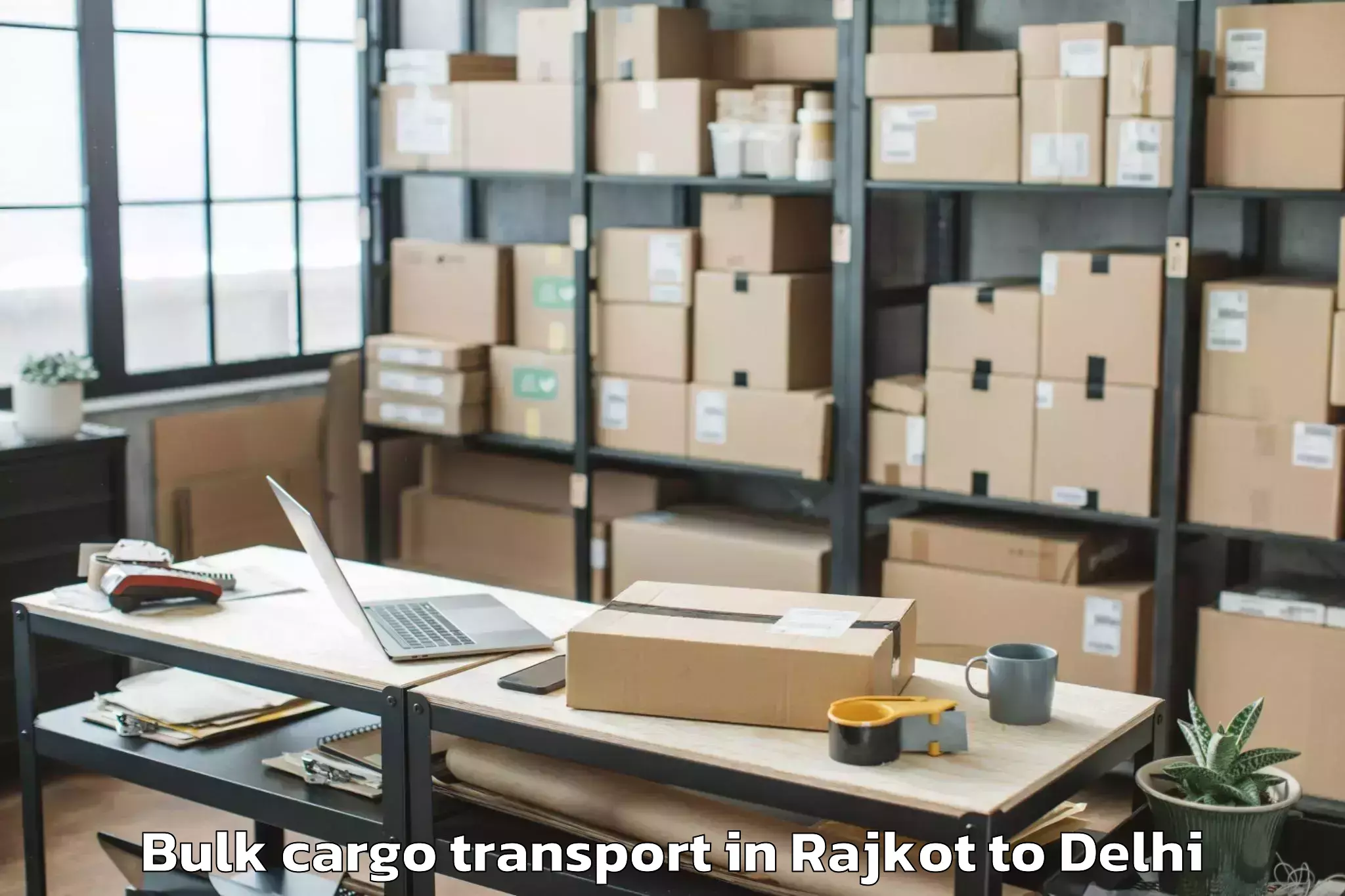 Hassle-Free Rajkot to East Delhi Bulk Cargo Transport